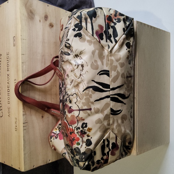 Jimmy Choo graffiti peace paisley coated canvas convertible shoulder tote bag - Picture 10 of 10